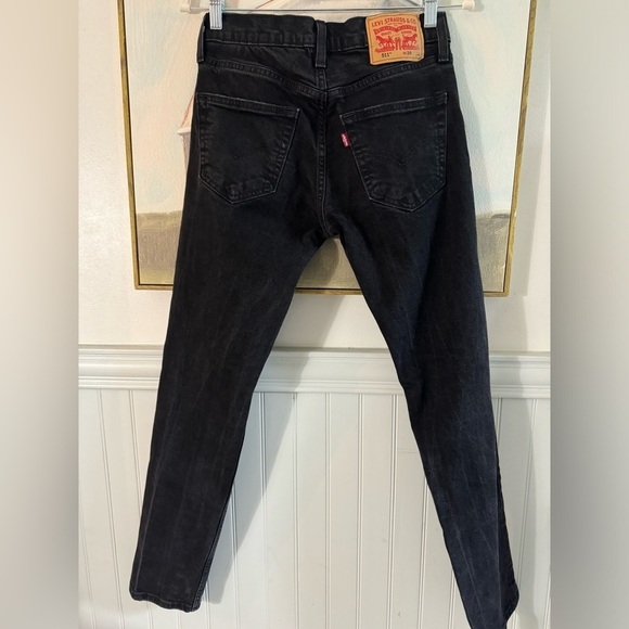 LEVIS 511 Distressed Black Ripped Slim Fit Stretch Jeans Size 28 x 32 - Picture 7 of 9